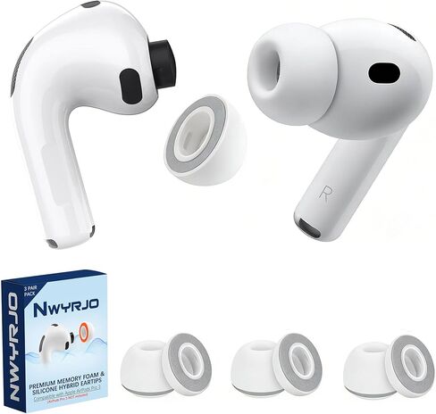 Memory Foam Replacement Ear Tips for AirPods Pro 3 Silicone Shield, Compatible withAirPods Pro 3rd Generation 2025, Anti-Slip Better Noise Canceling, 3 Pairs (Black & Orange, Medium) in Saudi Arabia