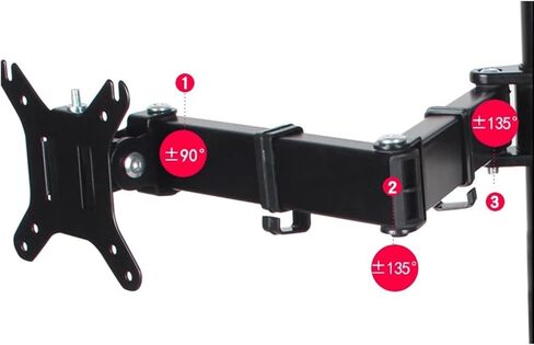 Monitor Arm Dual Monitor Desk Stand, Free Standing Monitor Stand for 2 Screens up to 17.6lbs per Arm, Adjustable Dual Monitor Mount Arm with Tilt, Swivel, Rotation Monitor Mount Arm in Kuwait