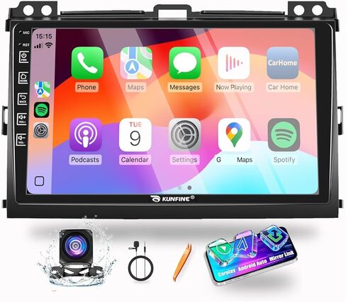 لسيارة Toyota Land Cruiser Prado for Lexus GX470 2002-2009 CarPlay Android Auto Navigation Stereo GPS Radio Camera Display 9 "IPS Touchscreen Headunit Tablet Media Player، إذا كان ذلك ممكنًا، رباعي النواة 2G+64G in Kuwait