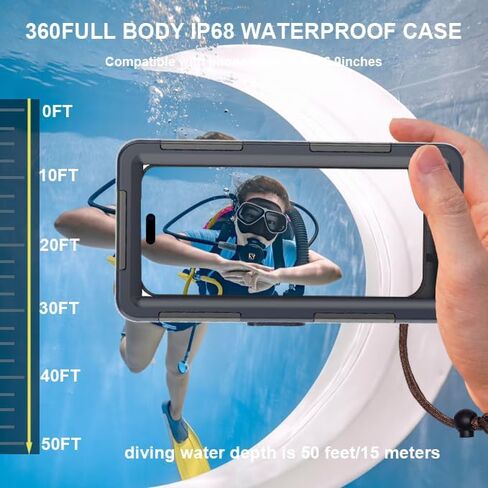 2026 Underwater Phone Cases for Snorkeling, Waterproof Phone Case for Phone 17/16/15/14/13/12Pro Max for Galaxy S25/S24/S23/S22/S21,Scuba Underwater Photo Video Lake Blue in Saudi Arabia