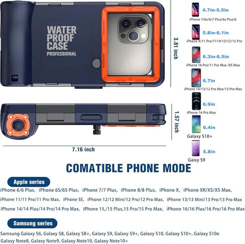 2026 Underwater Phone Cases for Snorkeling, Waterproof Phone Case for Phone 17/16/15/14/13/12Pro Max for Galaxy S25/S24/S23/S22/S21,Scuba Underwater Photo Video Lake Blue in Saudi Arabia