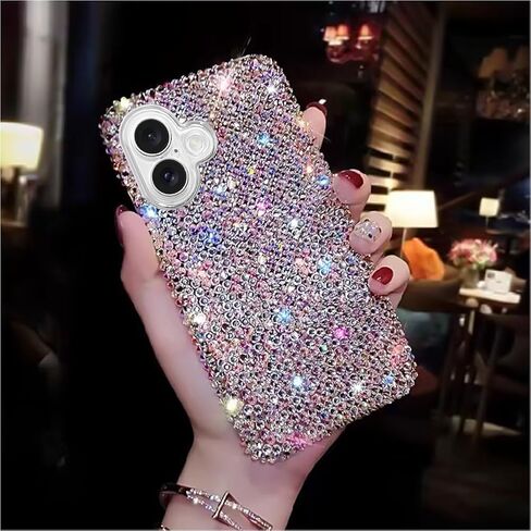 حافظة Bling Designer لهاتف iPhone 17 Pro Max، حافظة هاتف بأحجار الراين اللامعة مع أكثر من 800 حجر الراين اللامع للغاية، غطاء خلفي صلب لامع فاخر للنساء والفتيات in Kuwait