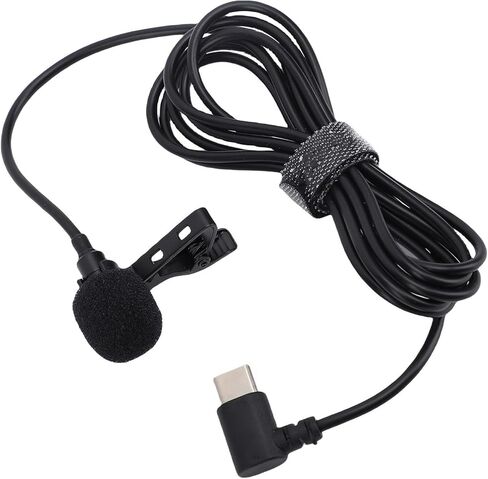 ميكروفون LICAEVEY Lavalier، ميكروفون سلكي USB من النوع C مع إسفنجة مقاومة للرياح ورقاقة تقليل الضوضاء، لتسجيل الفيديو عبر الإنترنت للهواتف الذكية والبث المباشر عبر الإنترنت in Kuwait