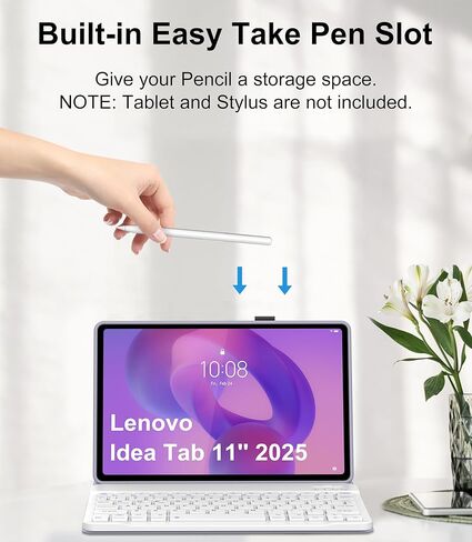 for Lenovo Idea Tab 11'' 2025 Case with Keyboard, Detachable Bluetooth Keyboard for Idea 11inch Tablet Cover with Pen Holder, Smart Keypad Folio for Lenovo Tab 2025 Release TB-336ZU/336FU, Lavender in Kuwait