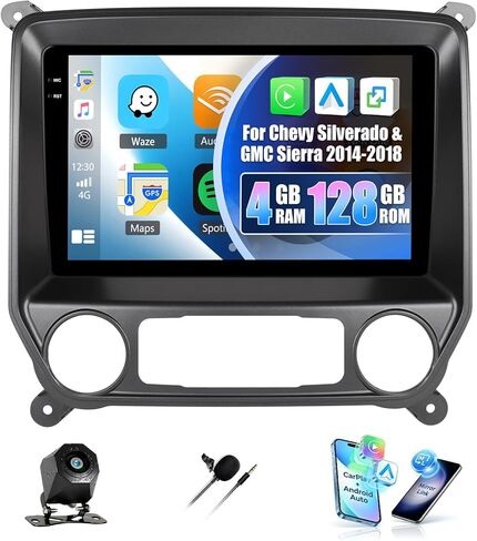 2+64G Android 13 Car Stereo for Chevrolet Silverado 3 GMTK2 2014-2018 with Wireless CarPlay Android Auto, 10.1 ’’ Touchscreen in Dash GPS Radio with WiFi Bluetooth FM RDS HiFi EQ SWC + Backup Camera in Saudi Arabia