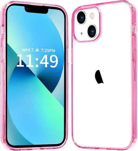 JJGoo متوافق مع حافظة iPhone 13، حافظة هاتف شفافة مقاومة للصدمات، غطاء واقٍ خلفي صلب مضاد للخدش من البولي كربونات، شفاف in Kuwait