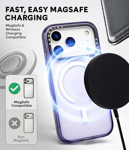 حافظة CASETiFY Impact iPhone 17 Pro Max [نحيفة/متوافقة مع Magsafe / 8.2 قدم حماية من السقوط بدرجة عسكرية 4X] - بني حمار وحشي - أسود شفاف in Kuwait