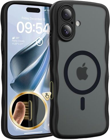 حافظة TAURI مغناطيسية لهاتف iPhone 16 Pro Max، تصميم مموج لطيف [حماية كاملة للكاميرا] [متوافقة مع Magsafe] حافظة شفافة غير لامعة مضادة للانزلاق لهاتف iPhone 16 Pro Max للنساء والفتيات، بني صحراوي in Kuwait