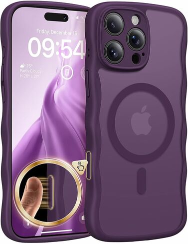 حافظة TAURI مغناطيسية لهاتف iPhone 16 Pro Max، تصميم مموج لطيف [حماية كاملة للكاميرا] [متوافقة مع Magsafe] حافظة شفافة غير لامعة مضادة للانزلاق لهاتف iPhone 16 Pro Max للنساء والفتيات، بني صحراوي in Kuwait