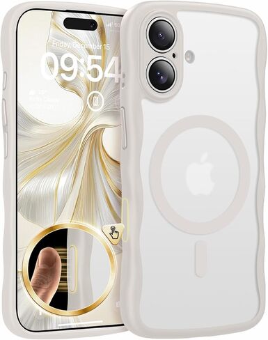 حافظة TAURI مغناطيسية لهاتف iPhone 16 Pro Max، تصميم مموج لطيف [حماية كاملة للكاميرا] [متوافقة مع Magsafe] حافظة شفافة غير لامعة مضادة للانزلاق لهاتف iPhone 16 Pro Max للنساء والفتيات، بني صحراوي in Kuwait