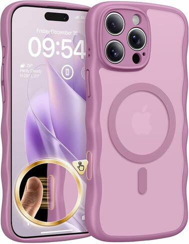 حافظة TAURI مغناطيسية لهاتف iPhone 16 Pro Max، تصميم مموج لطيف [حماية كاملة للكاميرا] [متوافقة مع Magsafe] حافظة شفافة غير لامعة مضادة للانزلاق لهاتف iPhone 16 Pro Max للنساء والفتيات، بني صحراوي in Kuwait