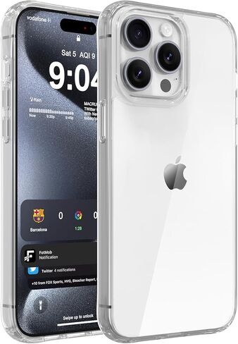 DEERLAMN Clear Case for iPhone 13/iPhone 14 6.1-Inch, Military Grade Drop Protection Anti-Scratch Transparent Ultra Slim Non-Yellowing Shockproof Protective Phone Cover in Kuwait