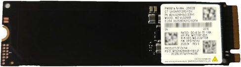 Samsung PM991a 256GB NVMe M.2 2280 SSD PCIe Gen3x4 محرك أقراص الحالة الصلبة الداخلي، حتى 2200 ميجابايت/ثانية، 3D TLC NAND، DRAM-Less مع HMB، لأجهزة الكمبيوتر المحمول/سطح المكتب، التمهيد السريع، MZVLQ256HBJD-00BH1 (OEM جديد) in Kuwait