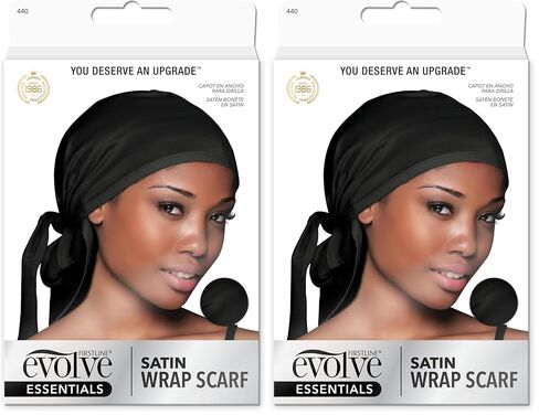 Evolve Satin Wrap Scarf, Black (Pack of 2) in Saudi Arabia