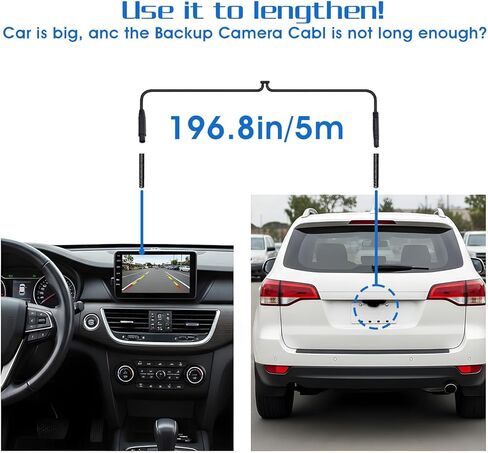 4 دبوس تمديد الحبل داش كام 16.4ft كاميرا احتياطية تمديد كابل مرآة كام ملحقات محول سلك لسيارة بيك اب شاحنة SUV مقطورة in Kuwait