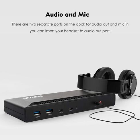 محطة إرساء الكمبيوتر المحمول WAVLINK Dual 4K@60 هرتز USB C مع شحن مضيف 65 وات، مزدوج 5K/4K@60 هرتز، قاعدة Displaylink مع 2xDisplay، 2xHDMI، 6xUSB 3.0 منفذ، جيجابت إيثرنت in Kuwait
