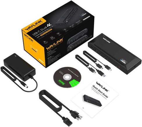 محطة إرساء الكمبيوتر المحمول WAVLINK Dual 4K@60 هرتز USB C مع شحن مضيف 65 وات، مزدوج 5K/4K@60 هرتز، قاعدة Displaylink مع 2xDisplay، 2xHDMI، 6xUSB 3.0 منفذ، جيجابت إيثرنت in Kuwait