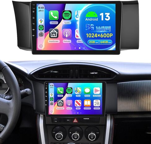 [2G+64G] Car Radio Stereo for Toyota GT86/Subaru BRZ Scion FRS 2012 2013 2014 2015 2016, Wireless CarPlay Android Auto, 9 inch 2.5D Touchscreen Stereo, 5GWiFi GPS, Backup Camera FM RDS in Kuwait