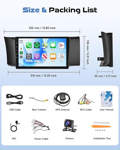 [2G+64G] Car Radio Stereo for Toyota GT86/Subaru BRZ Scion FRS 2012 2013 2014 2015 2016, Wireless CarPlay Android Auto, 9 inch 2.5D Touchscreen Stereo, 5GWiFi GPS, Backup Camera FM RDS in Kuwait