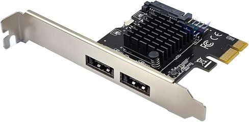 PCIE لتشغيل بطاقة توسيع ESATA بمنفذين، مادة PCB، نقل بيانات بسرعة 6 جيجابت في الثانية، متوافق مع المستخدمين in Kuwait