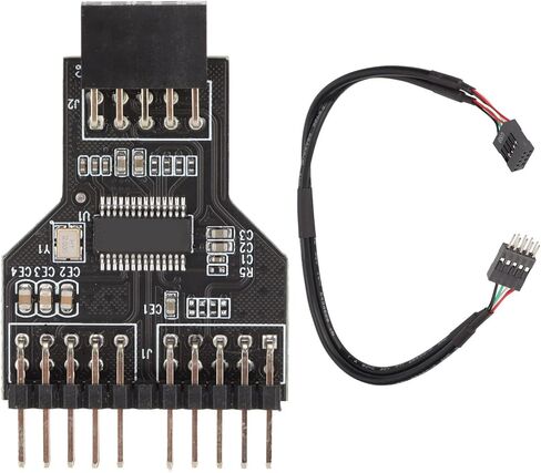 مقسم USB 9 Pin - كابل تمديد USB2.0 مزدوج 9 Pin Header Hub 0. أنثى إلى 2 ذكر للاتصال USB الداخلي باللوحة الأم in Kuwait