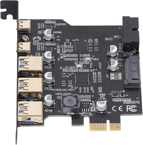 بطاقة توسيع Ejoyous PCLE إلى USB 3.2 2X Type C 3X Type A عالية السرعة 5 جيجابت في الثانية، متوافقة مع 11 OS X، مستقرة وغير قابلة للفصل، وقابلة للتكيف مع أجهزة الكمبيوتر المكتبية in Kuwait