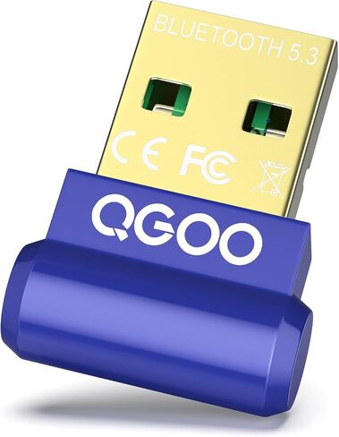 محول بلوتوث USB للكمبيوتر الشخصي - QGOO Bluetooth Dongle 5.3 EDR، جهاز استقبال لاسلكي للكمبيوتر المكتبي والكمبيوتر المحمول Windows 8.1/10/11 (blue-08) in Kuwait