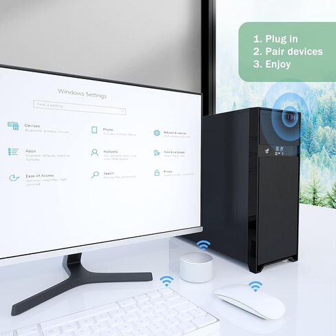 محول بلوتوث USB للكمبيوتر الشخصي - QGOO Bluetooth Dongle 5.3 EDR، جهاز استقبال لاسلكي للكمبيوتر المكتبي والكمبيوتر المحمول Windows 8.1/10/11 (blue-08) in Kuwait