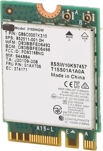 Generic 3168NGW وحدة لاسلكية، بطاقة شبكة WiFi مزدوجة النطاق 2.4G 5G مع BT4.2، لأجهزة الكمبيوتر المحمولة المزودة بفتحات NGFF in Kuwait