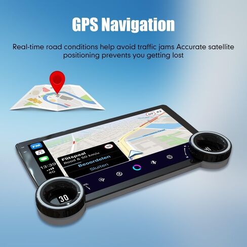for Hyundai Accent 2018-2022 Display Knobs CarPlay/Android Auto Android FM Radio Car Navigation Stereo Pad Player GPS 10.1" QLED Touch Screen BT WiFi 2 Din Headunit Tablet Quad Core 2G+64G in Kuwait