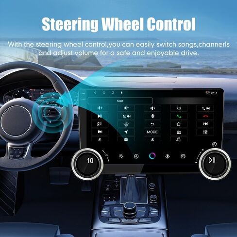 for Hyundai Accent 2018-2022 Display Knobs CarPlay/Android Auto Android FM Radio Car Navigation Stereo Pad Player GPS 10.1" QLED Touch Screen BT WiFi 2 Din Headunit Tablet Quad Core 2G+64G in Kuwait