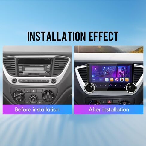 for Hyundai Accent 2018-2022 Display Knobs CarPlay/Android Auto Android FM Radio Car Navigation Stereo Pad Player GPS 10.1" QLED Touch Screen BT WiFi 2 Din Headunit Tablet Quad Core 2G+64G in Kuwait