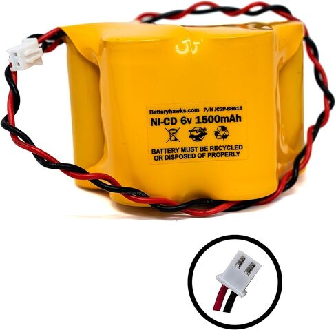 (4 حزمة) Ni-CD 6.0V 1.5AH أبيض 2 دبوس موصل ELB-615N 6V 1500MAH بطارية لأضواء الطوارئ علامة الخروج in Kuwait