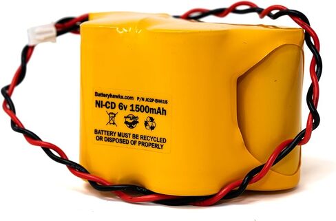 (4 حزمة) Ni-CD 6.0V 1.5AH أبيض 2 دبوس موصل ELB-615N 6V 1500MAH بطارية لأضواء الطوارئ علامة الخروج in Kuwait