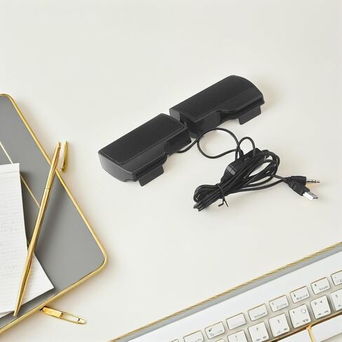 DOITOOL USB مكبر صوت للكمبيوتر بمشبك على سطح المكتب ومكبر صوت سلكي محمول للكمبيوتر المحمول والكمبيوتر الشخصي مع الطاقة، ملحق صوتي مدمج متعدد الأغراض للاستخدام في المنزل والمكتب in Kuwait