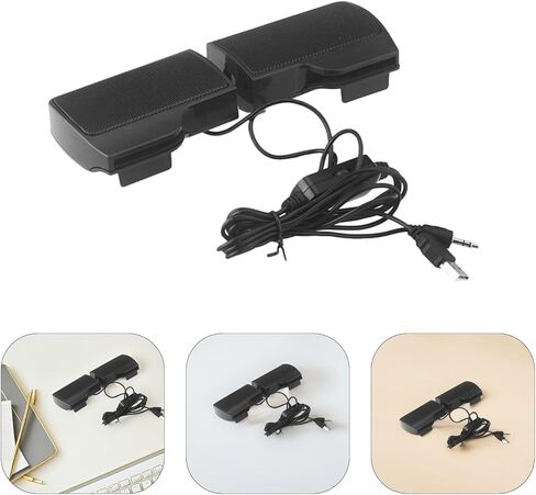 DOITOOL USB مكبر صوت للكمبيوتر بمشبك على سطح المكتب ومكبر صوت سلكي محمول للكمبيوتر المحمول والكمبيوتر الشخصي مع الطاقة، ملحق صوتي مدمج متعدد الأغراض للاستخدام في المنزل والمكتب in Kuwait