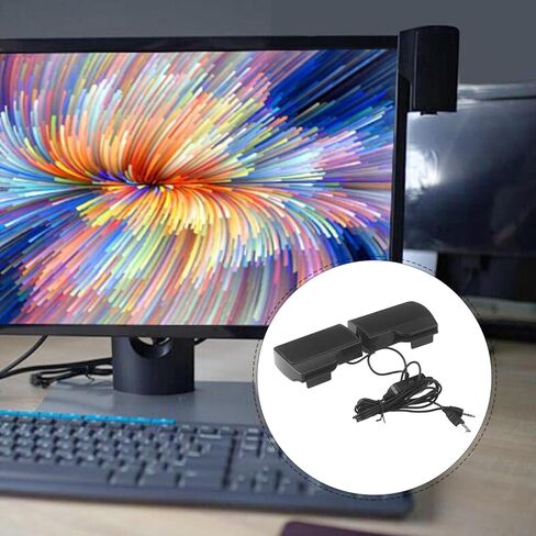 SEWACC USB Clip-on Computer Speakers Portable Desktop Monitor Loudspeaker Box for Home Office Dormitory with 3.00v Power Supply, Compact Multi-Purpose Voice Box for Laptop and PC in Kuwait