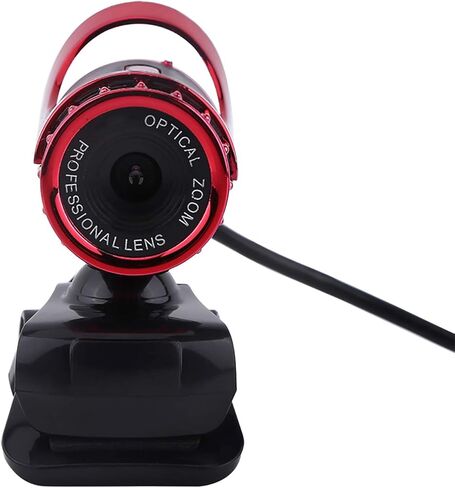 Ciciglow عالية الوضوح USB 2.0 0. كاميرا ويب بكسل للكمبيوتر الشخصي، ومؤتمرات الفيديو للكمبيوتر المحمول، وحامل قابل للدوران 360 درجة (أحمر) in Kuwait