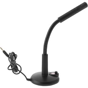 NUOBESTY 5mm Desktop Microphone for Computer and Laptop, Black Wired Chatting and Recording Mic, Versatile Tabletop Mic for Streaming, Gaming, and Audio Interaction in Kuwait