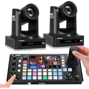 Chameye C520 4K 60FPS NDI PTZ Camera, Support NDI HX3 4K60FPS Output, M500 HDMI Video Switch with Integrated PTZ Controller for Online Training, University Live Streaming, C520X2+M500 in Saudi Arabia