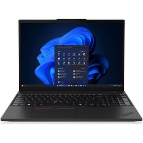 كمبيوتر محمول Lenovo ThinkPad T16 Gen 4 Business مع شاشة لمس مقاس 16 بوصة، ومعالج Intel Core Ultra 7 265U vPro، وذاكرة وصول عشوائي DDR5-5600MT/s سعة 32 جيجابايت، ومحرك أقراص SSD سعة 1 تيرابايت، وThunderbolt 4، ولوحة مفاتيح لوحة أرقام، ونظام التشغيل Window in Kuwait