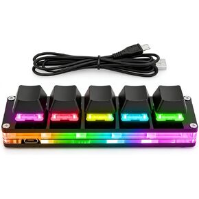 aikeec Black 2-Key OSU Hot Swap Game Keyboards USB Wired RGB Mechanical Keypad,Autonomous Programming Macro with Software Switches in Saudi Arabia