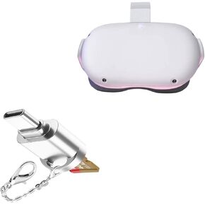 محول BoxWave متوافق مع Oculus Quest 2 - قارئ بطاقة Micro SD miniReader، USB Type-C OTG Reader USB3.0 سلسلة مفاتيح محول - فضي معدني in Kuwait