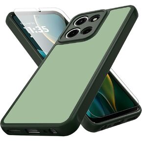 حافظة Zinto لهاتف Motorola Moto G 2025، تصميم نحيف غير لامع ثنائي اللون غير قابل للانزلاق ومضاد لبصمات الأصابع مع واقي شاشة هجين ناعم من مادة TPU ممتص للصدمات وغطاء خلفي صلب من البولي كربونات لهاتف Moto G 2025/2026، أخضر in Kuwait