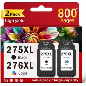 275XL 276XL Ink Cartridge Combo Pack Replacement for Canon 275 276 XL PG-275 CL-276 Ink for TS3700 TS3722 TS3522 TR4700 TR4720 TR4722 TS3500 TS3720 TR4723 TR4725 Printers (Black Color,2 Pack) in Kuwait