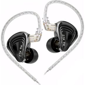 KZ ZSX Pro - 5BA+1DD 6 سماعات أذن هاي فاي هجينة داخل الأذن، سماعات داخل الأذن، سماعات داخل الأذن للموسيقيين عشاق الموسيقى (بدون ميكروفون، أسود) in Kuwait