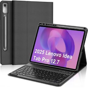 Keyboard Case for Lenovo Idea Tab Pro 12.7'' 2025, Magnetic Detachable Bluetooth Keyboard, Adjustable Kickstand, Folio PU Leather Case with Pen Holder, Soft Protective Back Shell, Auto Sleep/Wake，1 in Saudi Arabia