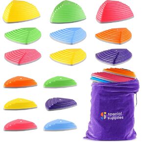 Special Supplies Stepping Stones for Kids Indoor and Outdoor Balance Blocks Promote Coordination, Balance, Strength Child Safe Rubber, Non-Slip Edging (Multi-Color, 12) in Kuwait