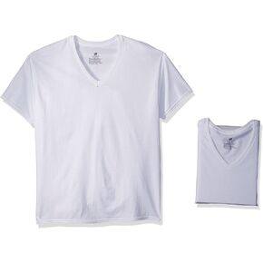 Hanes mens Tagless Cotton V-neck â€“ Multiple Packs and Colors Undershirt, White - 6 Pack, Medium US in Kuwait