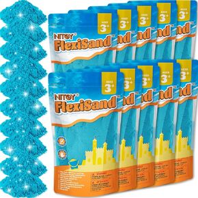 Value Pack 22lbs of 10 Colored Moldable Self-Sticking Play Sand, Never Dries Out-Fun for 3 Years and up Kids Bulk Refill for Sensory Sand Box Toys, Ideal for Shaping, Squeezing and Molding in Kuwait